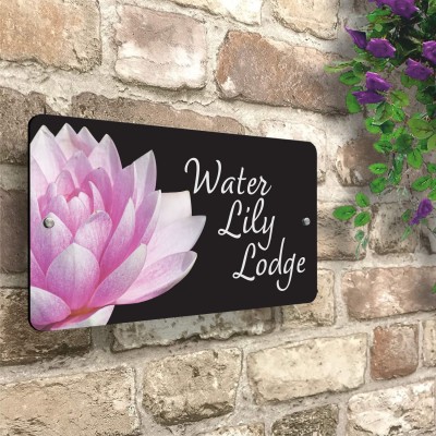 Acrylic Water Lily House Sign
