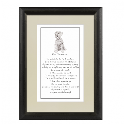 Giant Schnauzer Dog framed print Doggerel