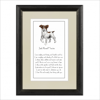 Jack Russel Terrier Framed print Doggerel