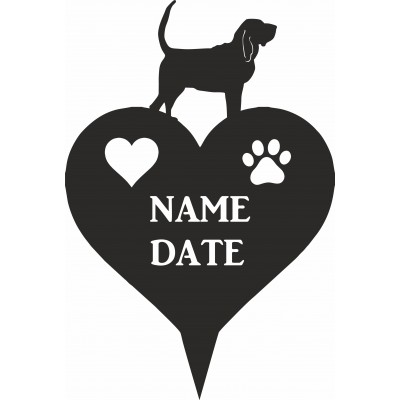Bloodhound Heart Memorial Plaque