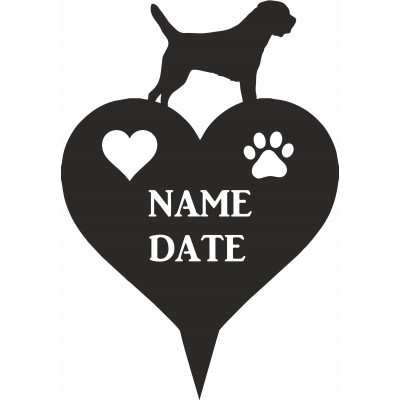 Border Terrier Heart Memorial Plaque