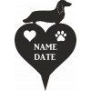 Dachshund (Long Haired) Heart Memorial Plaque