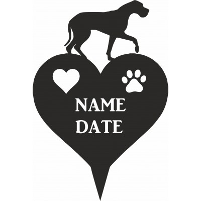 Great Dane Heart Memorial Plaque