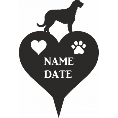 Irish Wolfhound Heart Memorial Plaque