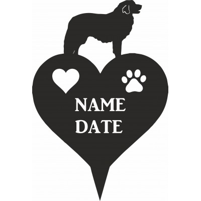 Pyrenean Mountain Dog Heart Memorial Plaque