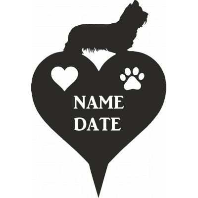 Skye Terrier Heart Memorial Plaque