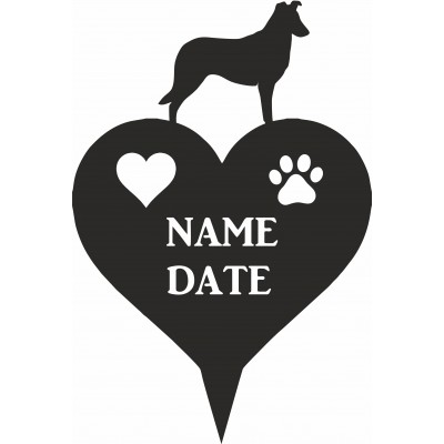 Smooth Coated Collie Heart Memorial Plaque