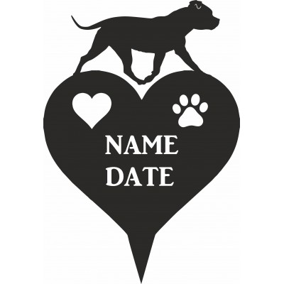 Staffordshire Bull Terrier Heart Memorial Plaque
