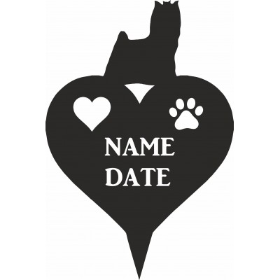Yorkshire Terrier Heart Memorial Plaque