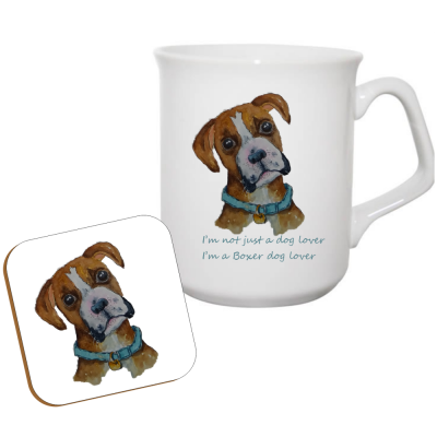 Boxer Mug and Coaster set I'm not just a dog lover