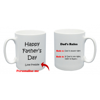 Dad's Rules Printed Mug