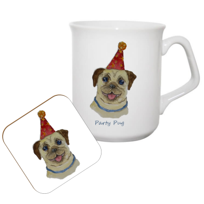 Pug Mug and Coaster set