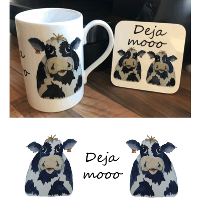 Cow Mug and Coaster Set