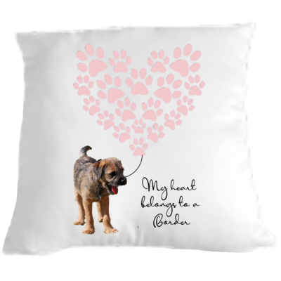 Border Terrier My heart belongs to cushion