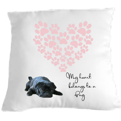 Pug Black My Heart belongs to cushion