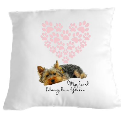 Yorkshire Terrier My Heart belongs to cushion