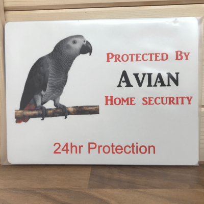 African Grey Parrot Novelty Security Sign