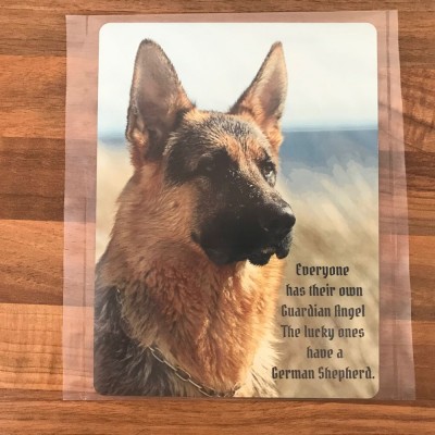 German Shepherd Novelty Sign, Everyone has there own guardian angel...