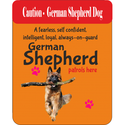 German Shepherd Novelty Sign, Caution...