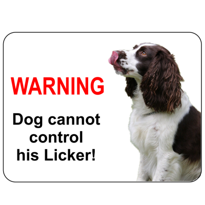 Springer Spaniel Novelty Sign Warning Licker