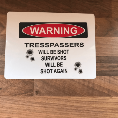 Trespassers Novelty Sign