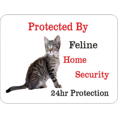 Cat Novelty Security Sign