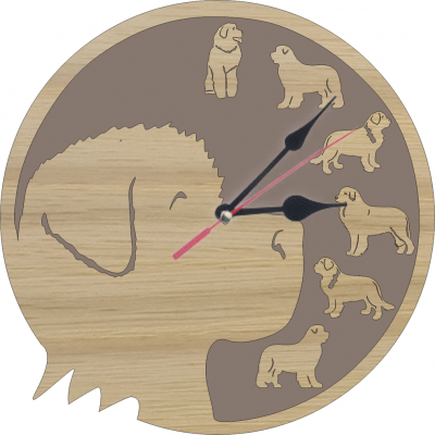 Newfoundland Engraved Wooden Clock