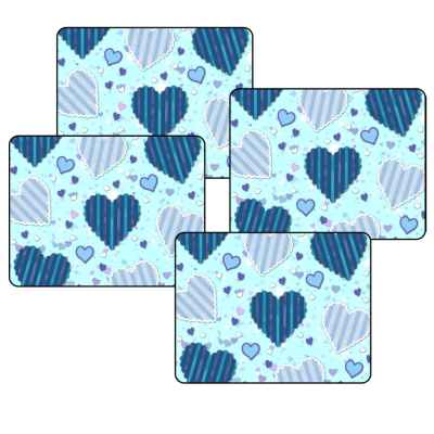 Blue Flowery Placemats set of 4
