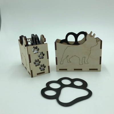 French Bulldog Paw Print Coasters 