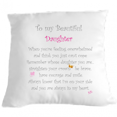 Daughter Crown Cuddle cushion personalised
