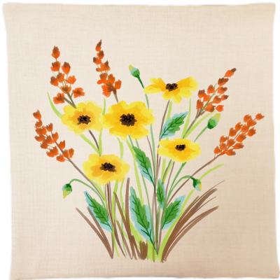 Country Flowers Cushion Cover