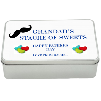 Grandad's Stache of sweets storage Tin