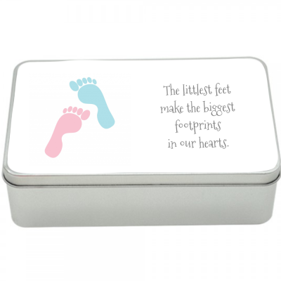 Baby feet storage tin